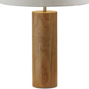 Solid Wood Cylinder Table Lamp With White Cone Shade - Natural - HomeRoots - Table Lamps - Elite Enclave Home