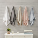 Spa - 6 Piece Jacquard Antimicrobial Towels Set - Charcoal - Madison Park - Towel Sets - Elite Enclave Home