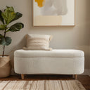 Bailey - Boucle Flip Top Storage Bench - Cream - INK+IVY - Storage Benches - Elite Enclave Home