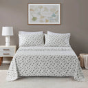 Cozy Cotton Flannel - California King Printed Sheet Set - Black Snowflakes