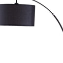 Sleek Arc Floor Lamp With Black Drum Shade - Black - HomeRoots - Floor Lamps - Elite Enclave Home