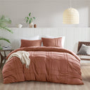 Porter - Full Soft Washed Pleated Duvet Cover Set - Clay