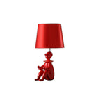 Bedside Table Lamp With Red Empire Shade - Red