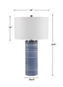 Montauk - Striped Table Lamp - Blue
