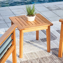20" Square Solid Wood Outdoor Side Table - Natural