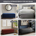 Shandra - Tufted Top Storage Bench - Natural - Madison Park - Storage Benches - Elite Enclave Home