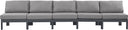 Nizuc - Outdoor Patio 5 Seat Modular Armless Sofa With Gray Frame - Meridian Furniture - Stationary Sectionals- Elite Enclave Home