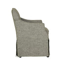 London - Upholstered Skirted Dining Arm Chair With Hidden Casters - Gray - Martha Stewart - Arm Chairs - Elite Enclave Home