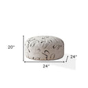 Polyester Round Abstract Pouf Cover - Black / Gray