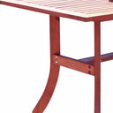 59" Solid Wood Outdoor Dining Table With Umbrella Hole - Brown