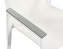 Nizuc - Outdoor Patio Dining Arm Chair With White Frame And Gray Arms (Set of 2)
