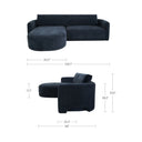 Emmy - Sectional Left - Dark Blue - Moe's Home Collection - Stationary Sectionals - Elite Enclave Home