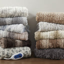 Zuri - Oversized Faux Fur Heated Throw - Gray - Beautyrest - Heated Throws - Elite Enclave Home