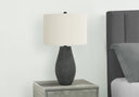 Round Table Lamp With Ivory Drum Shade - Black - HomeRoots - Table Lamps - Elite Enclave Home