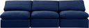 Indulge - Velvet 3 Seat Modular Armless Sofa - Meridian Furniture - Stationary Sectionals - Elite Enclave Home