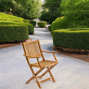 24" Solid Wood Indoor Outdoor Deck Chair - Light Brown