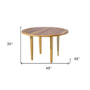 48" Rounded Solid Wood Outdoor Dining Table - Natural