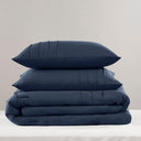 Porter - California King Soft Washed Pleated Comforter Set - Navy