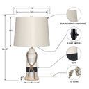 Novelty Table Lamp Coastal With Off-White Empire Shade (Set of 2) - Natural White And Blue