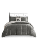 Alton - Down Alternative Comforter Set - Charcoal / Ivory