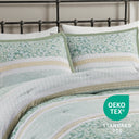 Caralie - 5 Piece Full Seersucker Comforter Set With Throw Pillows - Green
