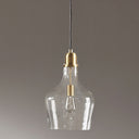 Auburn - Bell Shaped Glass Pendant - Gold / Clear