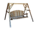 87" x 70" x 65" Solid Wood Swing Chair - Natural