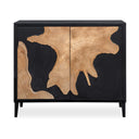 Andrei - Teak Root 2 Door Cabinet - Black / Woodtone