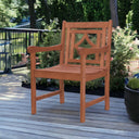 24" Solid Wood Indoor Outdoor Arm Chair - Brown