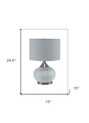Gourd Bedside With White Shade - Silver