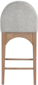 Waldorf - Chenille Stool With Natural Legs - Meridian Furniture - Counter Height (24" - 27") - Elite Enclave Home