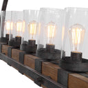 Atwood - 5 Light Rustic Linear Chandelier - Light Brown