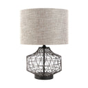 Lamp Base LED With Brown Shade - Black