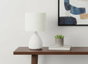 Ceramic Round Table Lamp With Drum Shade - Cream - HomeRoots - Table Lamps - Elite Enclave Home