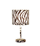 Bedside Table Lamp With White Drum Shade - White
