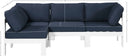 Nizuc - Outdoor Patio 4 Piece Modular Sectional With White Frame