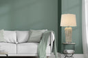 Glass Novelty Table Lamp With White Empire Shade - Nickel