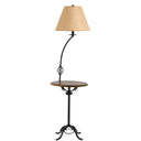 Tray Table Floor Lamp With Brown Empire Shade - Black - HomeRoots - Floor Lamps - Elite Enclave Home