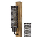 Three Light Traditional Shaped Floor Lamp With Black Novelty Shade - Brown - HomeRoots - Floor Lamps - Elite Enclave Home