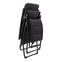 26" Steel Outdoor Zero Gravity Chair With Black Cushion - Black