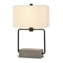 Mod Table Lamp With White Rectangular Shade - Gray And Black
