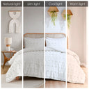 Lucy - Clip Jacquard Full Comforter Set - Ivory