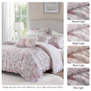 Adele - Full/Queen 5 Pieces Comforter Set With Decorative Pillows - Pink