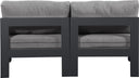 Nizuc - Outdoor Patio 2 Seat Armless Modular Sofa With Gray Frame