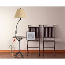 Tray Table Floor Lamp With Brown Empire Shade - Black - HomeRoots - Floor Lamps - Elite Enclave Home