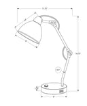 Metal Round USB Table Lamp With Nickel Dome Shade - Nickel - HomeRoots - Table Lamps - Elite Enclave Home