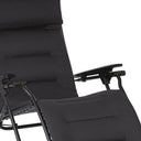 26" Steel Outdoor Zero Gravity Chair With Black Cushion - Black