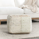 Uttermost Ritsa Pouf – Multi – hand-woven multi-color fabric pouf