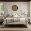Beckett - King Turned Spindle Bed - Antique Cream - Madison Park Signature - Platform Beds - Elite Enclave Home