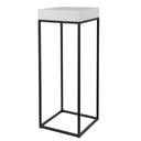 Uttermost Gambia Marble Plant Stand – White faux marble top with aged black steel base, 36″H x 14″W x 14″D